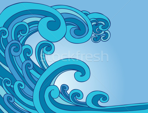 Szökőár hullám hatalmas óceán víz absztrakt Stock fotó © cteconsulting