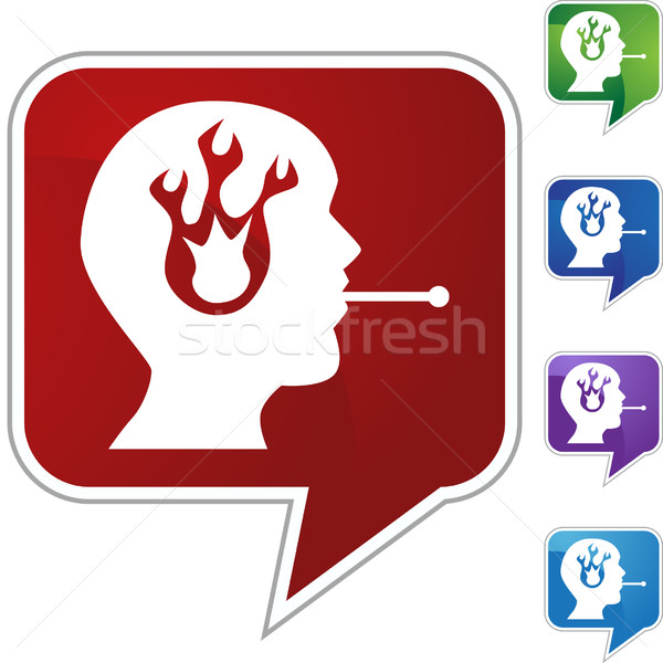 Ateş ayarlamak simgeler kitap iletişim konuşma Stok fotoğraf © cteconsulting