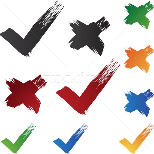 Checkmark Brushstrokes Stock photo © cteconsulting