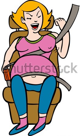Apretado cinturón de seguridad mujer embarazada incómodo coche Foto stock © cteconsulting