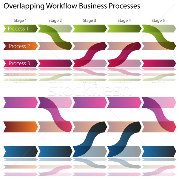Stock photo: Overlapping Workflow Business Processes