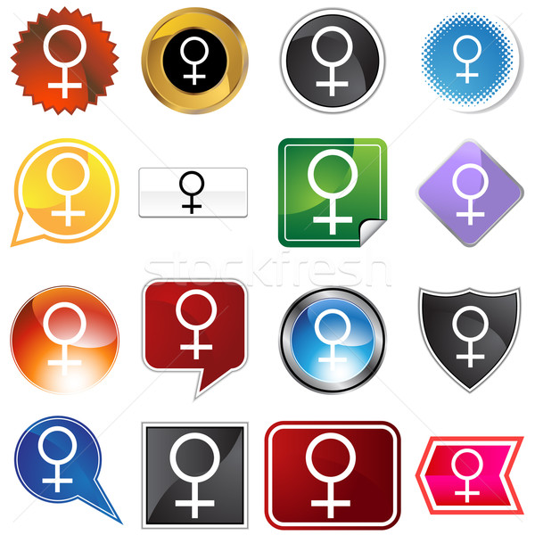 Venus Planetary Sign Icon Set Stock photo © cteconsulting