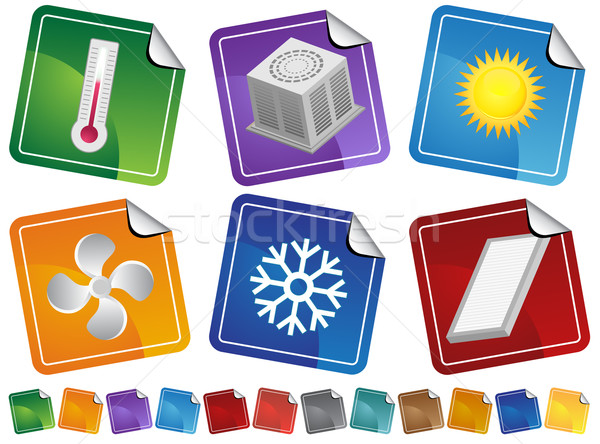 Air Conditioning Sticker Icons Stock photo © cteconsulting