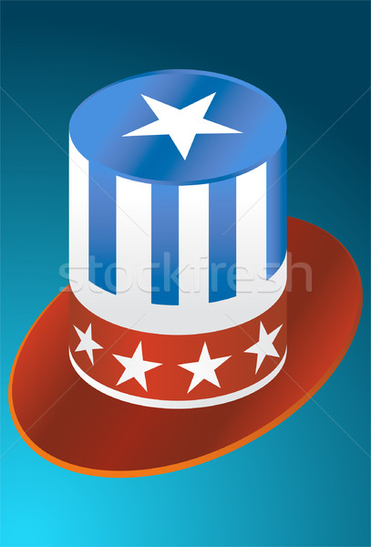 Hazafias kalap kép terv háttér kék Stock fotó © cteconsulting