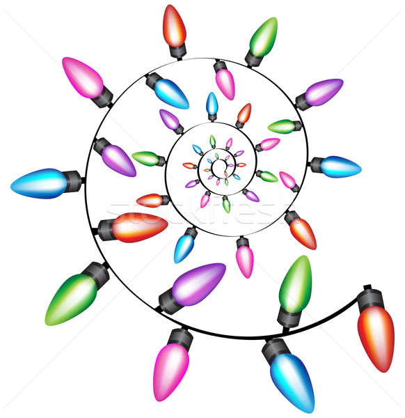 Spiralis natal luzes isolado branco abstrato Foto stock © cteconsulting