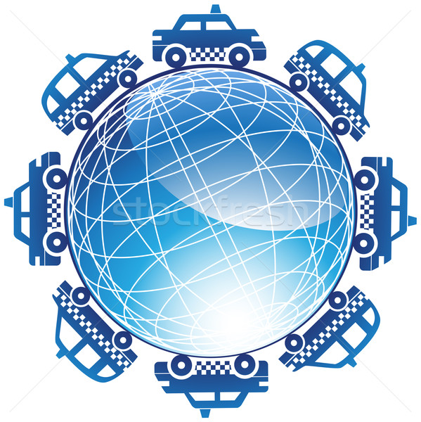 Taxi Cab Globe Icon Stock photo © cteconsulting