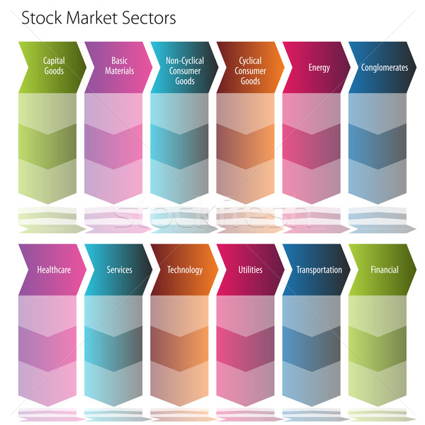 Stock Market Sectors Arrow Flow Chart Stock photo © cteconsulting
