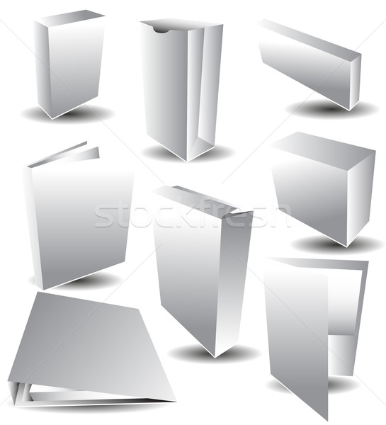 Biały opakowań obraz 3D zestaw papieru Zdjęcia stock © cteconsulting