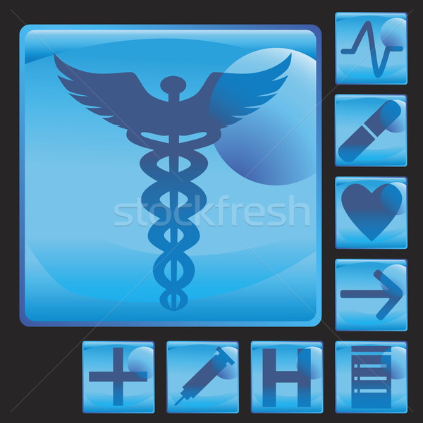 Medical Button Icon Set Stock photo © cteconsulting
