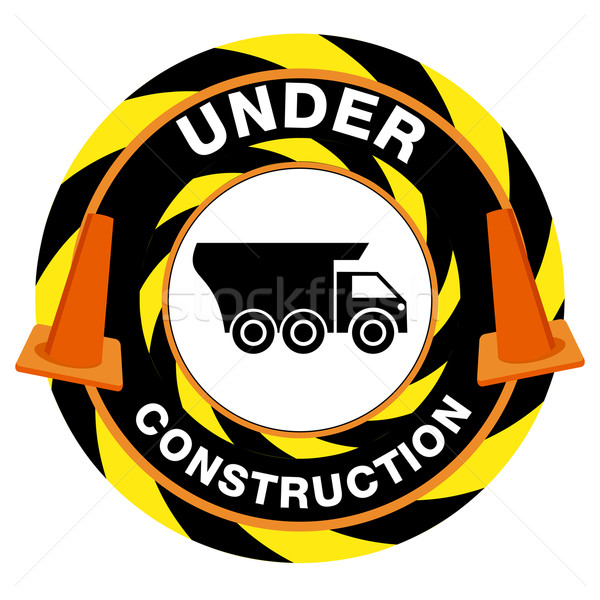 Construction avertissement image rue camion [[stock_photo]] © cteconsulting