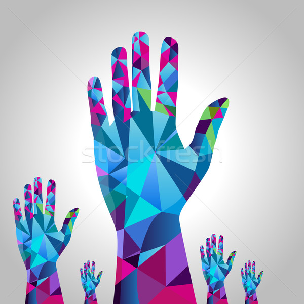 Polygon Raised Hand Stock photo © cteconsulting