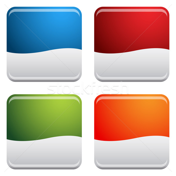 Rounded Square Button Icon Set Stock photo © cteconsulting