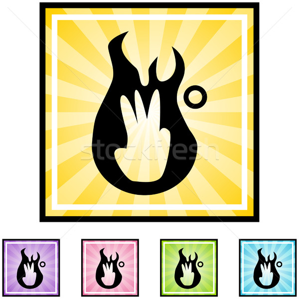Dritten Verbrennung Set Symbole Hand Hintergrund Stock foto © cteconsulting