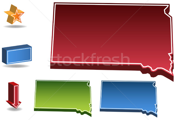 Dakota del Sur 3D establecer iconos mapa Foto stock © cteconsulting