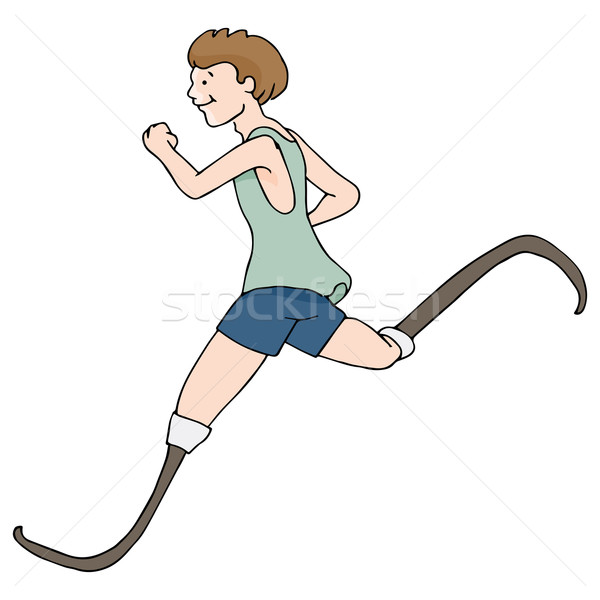 Stock photo: Prosthetic Legged Runner