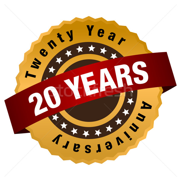 20 Year Anniversary Label Stock photo © cteconsulting