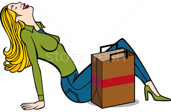 Feliz sesión piso bolsa de la compra aislado Foto stock © cteconsulting