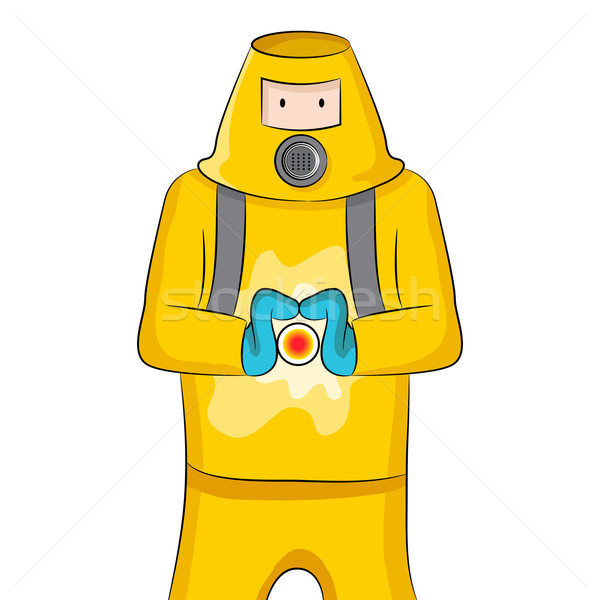 вирус изображение кто-то костюм медицинской Gear Сток-фото © cteconsulting