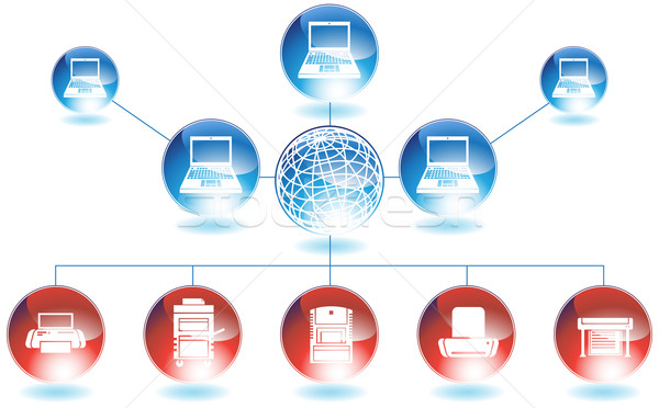 Drucker Netzwerk Business Diagramm Computer Stock foto © cteconsulting