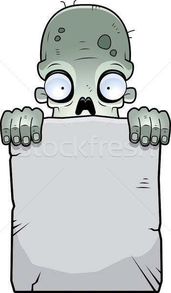 Zombie piatra de mormant desen animat piatră semna Imagine de stoc © cthoman