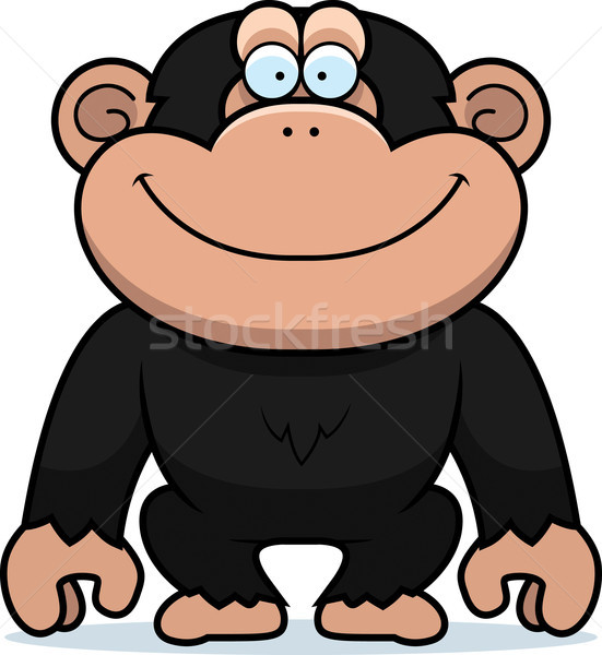 Cartoon chimpanzé illustration chimpanzé souriant heureux [[stock_photo]] © cthoman