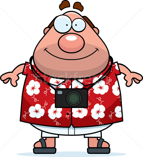 Turist gülen mutlu karikatür ayakta kişi Stok fotoğraf © cthoman