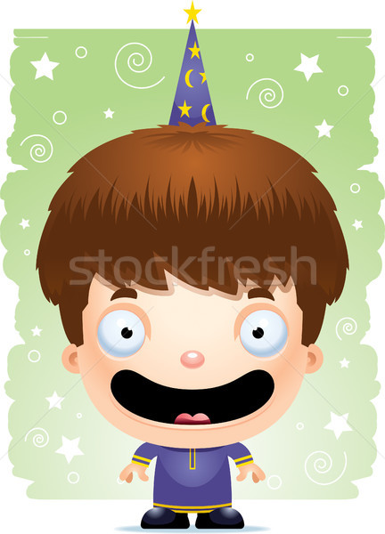 Cartoon Boy Wizard Smiling Stock photo © cthoman