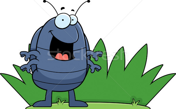 Pilule bug herbe heureux cartoon permanent Photo stock © cthoman