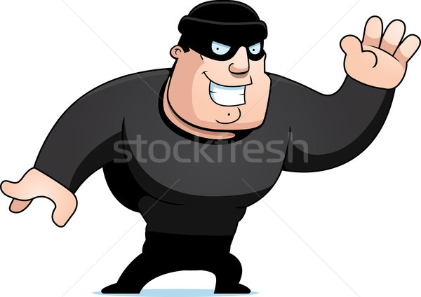 Cartoon Burglar Waving Stock photo © cthoman