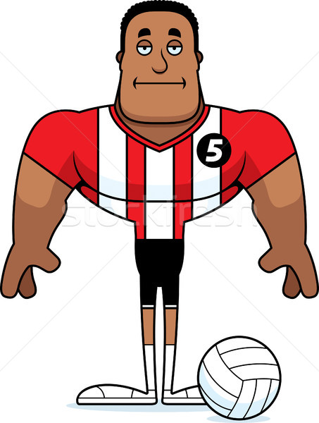 Stockfoto: Cartoon · vervelen · volleybal · speler · naar