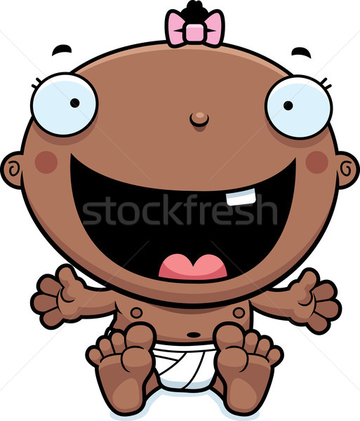 Cartoon Baby Girl Happy Stock photo © cthoman