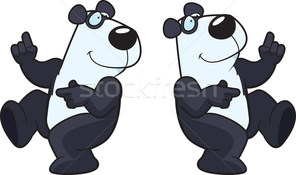 Сток-фото: Panda · танцы · счастливым · Cartoon · улыбаясь