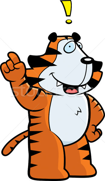 Tigru idee fericit desen animat animal Imagine de stoc © cthoman