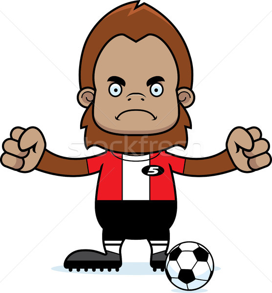 Cartoon Angry Soccer Player Sasquatch Stock photo © cthoman