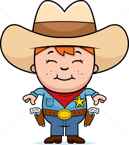 Kid шериф счастливым Cartoon Постоянный улыбаясь Сток-фото © cthoman