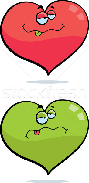 Amor enfermos Cartoon corazón verde rosa Foto stock © cthoman