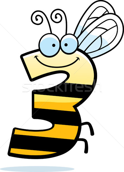 Stock photo: Cartoon Number Three Bug