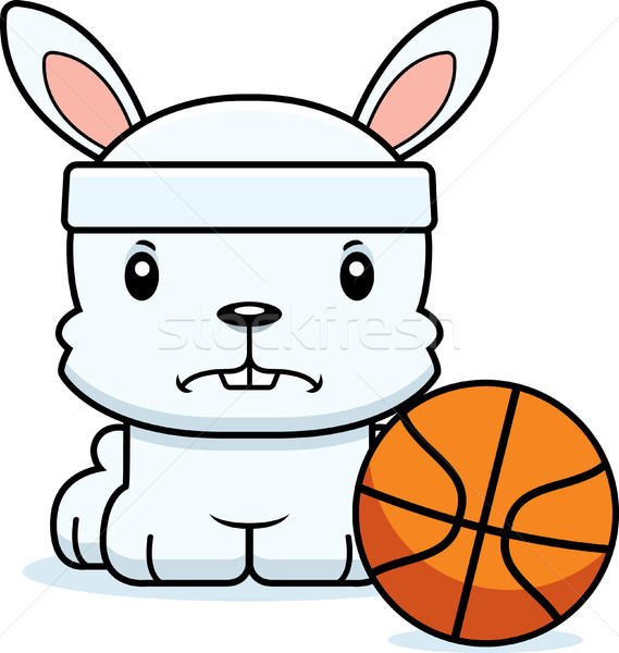 Karikatur böse bunny schauen Basketball Stock foto © cthoman