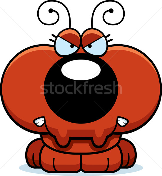 Cartoon colère fourmi illustration peu rouge Photo stock © cthoman