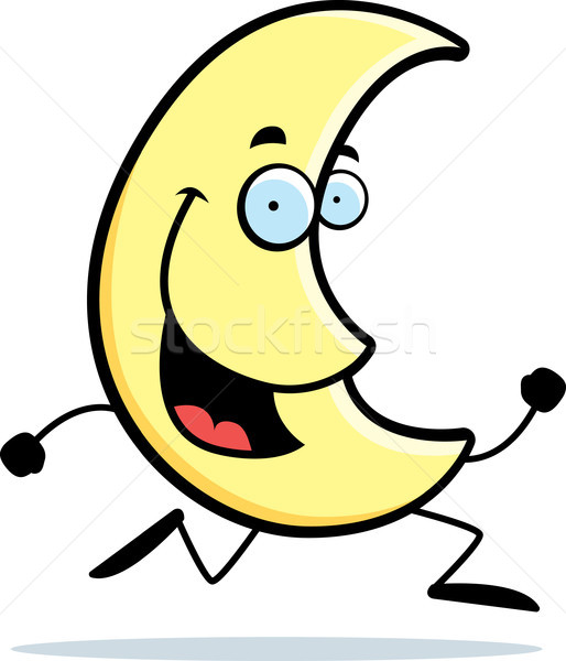 Lua corrida feliz desenho animado sorridente Foto stock © cthoman