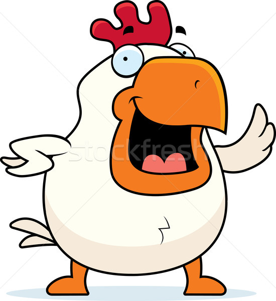 Cartoon Rooster Waving Stock photo © cthoman