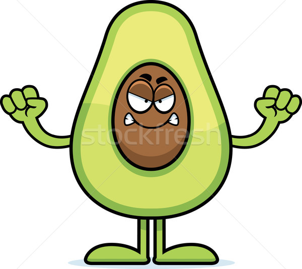 Boos cartoon avocado illustratie naar voedsel Stockfoto © cthoman