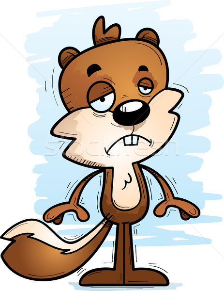 Triste desenho animado masculino esquilo ilustração olhando Foto stock © cthoman