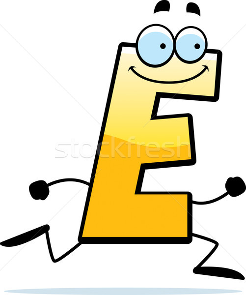 Cartoon E Running Stock photo © cthoman