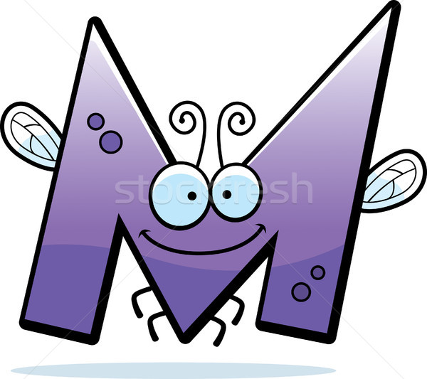 Cartoon lettre m bug illustration insecte ailes [[stock_photo]] © cthoman