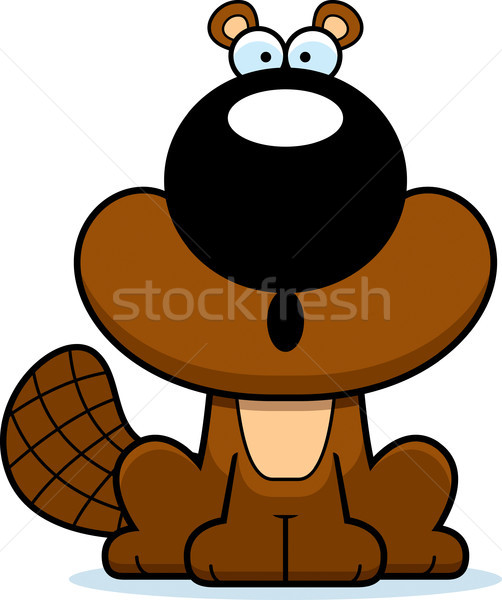 Surprised Cartoon Beaver Stock photo © cthoman