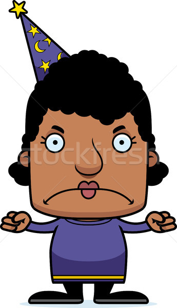 Stock photo: Cartoon Angry Wizard Woman