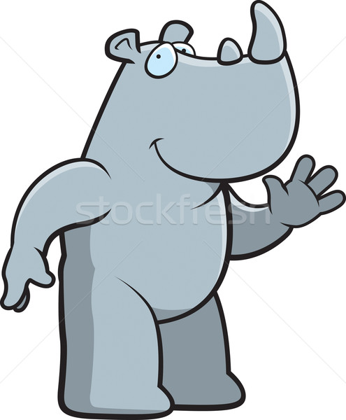 Rhino heureux cartoon souriant [[stock_photo]] © cthoman