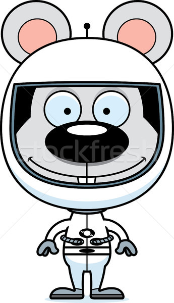 Cartoon glimlachend astronaut muis gelukkig dier Stockfoto © cthoman