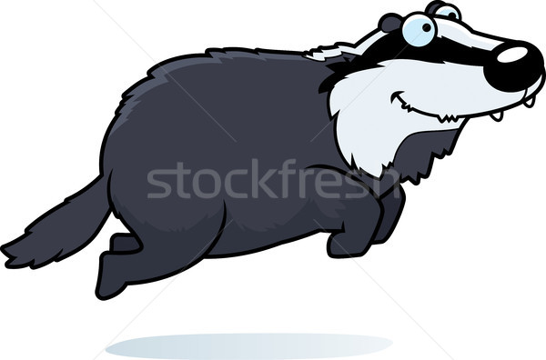 Cartoon Badger Jumping Stock photo © cthoman